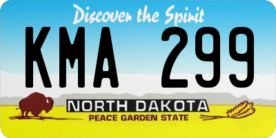 ND license plate KMA299