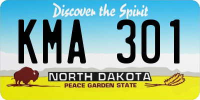ND license plate KMA301