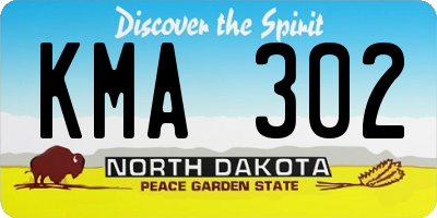 ND license plate KMA302