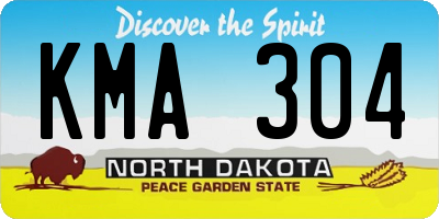 ND license plate KMA304