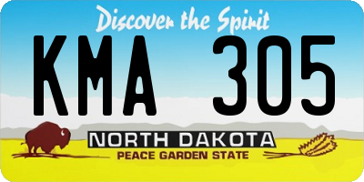 ND license plate KMA305