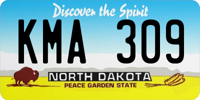 ND license plate KMA309