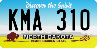 ND license plate KMA310