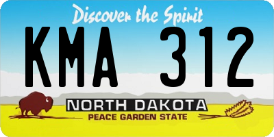 ND license plate KMA312