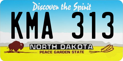 ND license plate KMA313