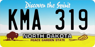 ND license plate KMA319
