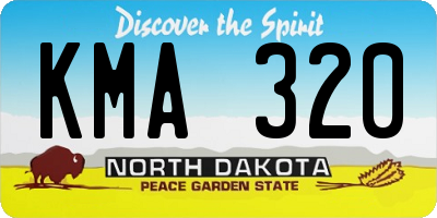 ND license plate KMA320