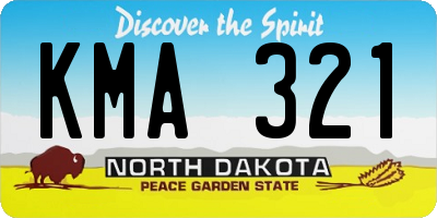 ND license plate KMA321