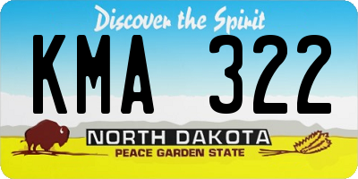 ND license plate KMA322