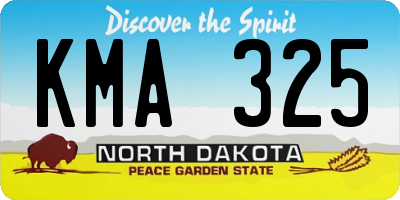 ND license plate KMA325
