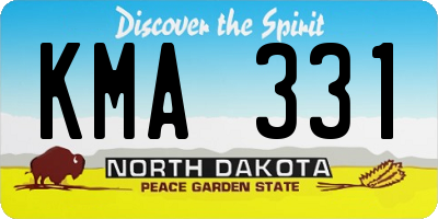 ND license plate KMA331