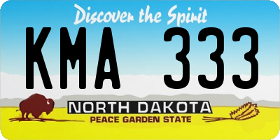 ND license plate KMA333