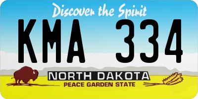 ND license plate KMA334
