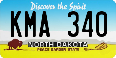 ND license plate KMA340