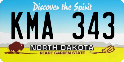 ND license plate KMA343