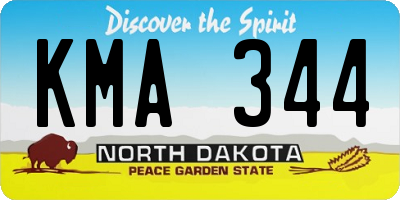 ND license plate KMA344