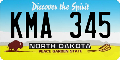 ND license plate KMA345