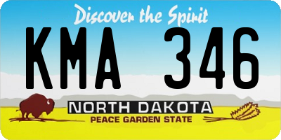 ND license plate KMA346