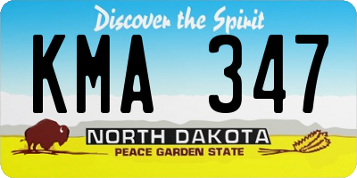 ND license plate KMA347