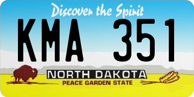 ND license plate KMA351