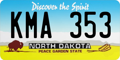 ND license plate KMA353