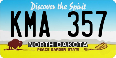 ND license plate KMA357