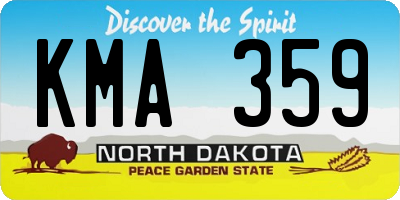 ND license plate KMA359
