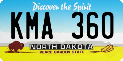 ND license plate KMA360