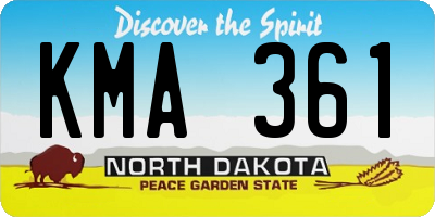 ND license plate KMA361