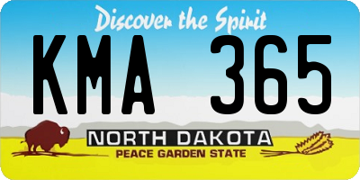 ND license plate KMA365