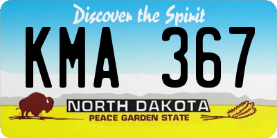 ND license plate KMA367