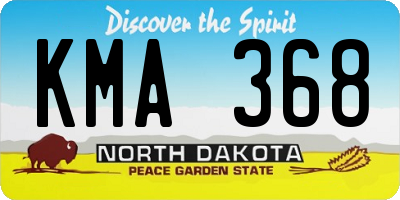 ND license plate KMA368