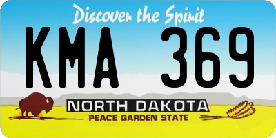 ND license plate KMA369