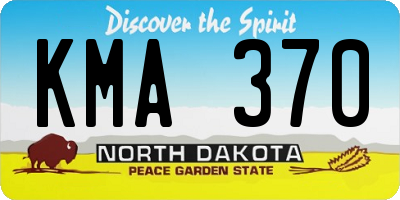 ND license plate KMA370