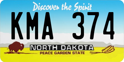 ND license plate KMA374