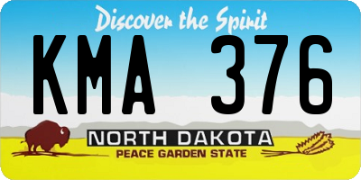 ND license plate KMA376