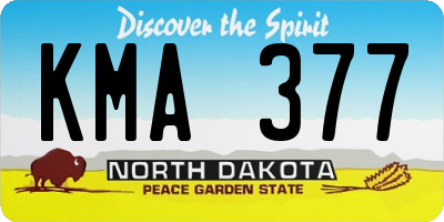 ND license plate KMA377