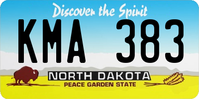 ND license plate KMA383