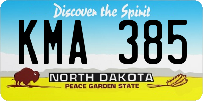 ND license plate KMA385