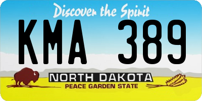 ND license plate KMA389