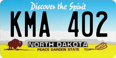 ND license plate KMA402