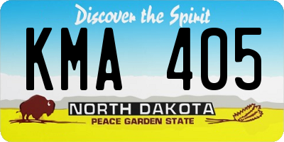 ND license plate KMA405