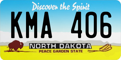 ND license plate KMA406