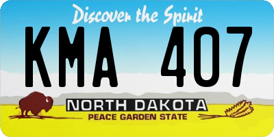 ND license plate KMA407