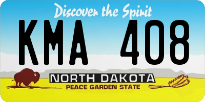 ND license plate KMA408