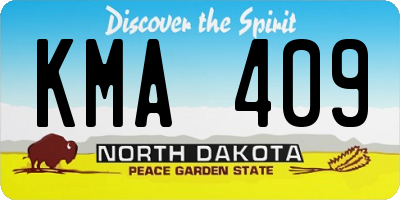 ND license plate KMA409