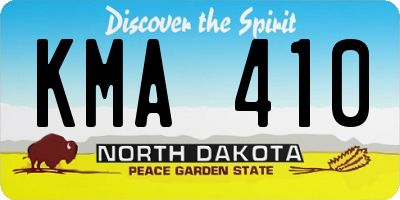 ND license plate KMA410