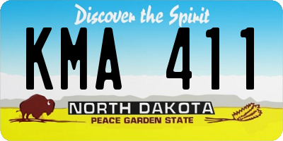 ND license plate KMA411