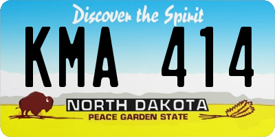 ND license plate KMA414