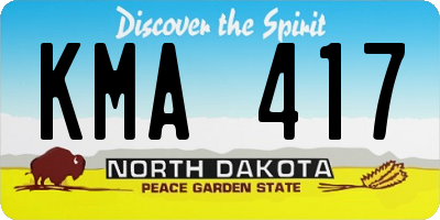 ND license plate KMA417